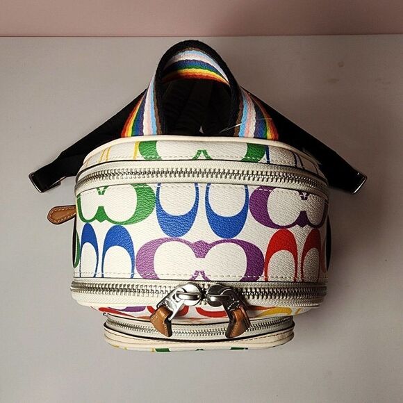 NWT COACH CK377 MINI COURT BACKPACK RAINBOW SIGNATURE PRIDE - Picture 5 of 7